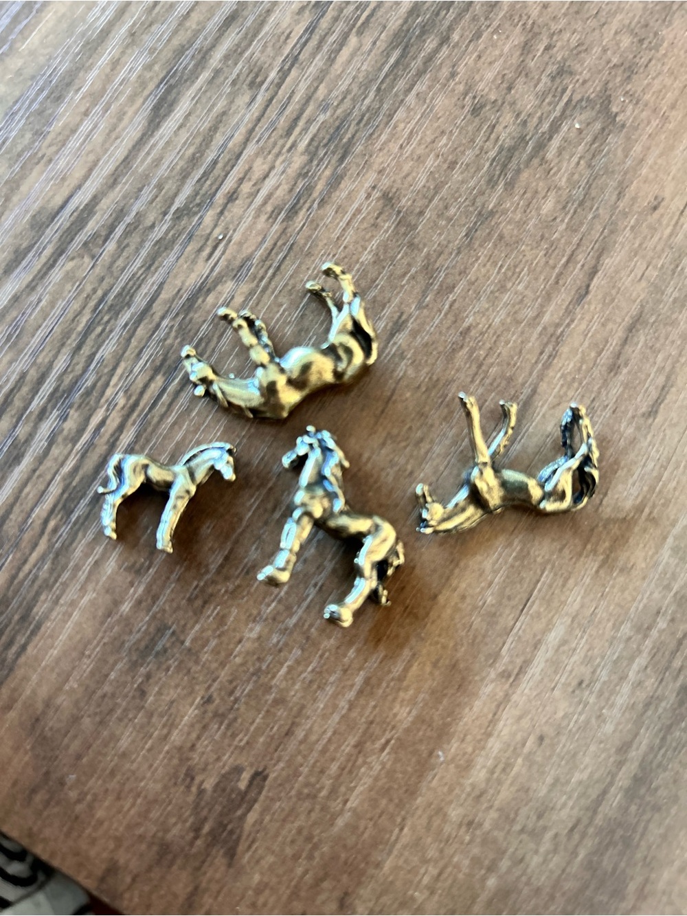 VTG brass Gold Horse figurine  Set set lot 4 Mini Equestrian Charms - Picture 3 of 3